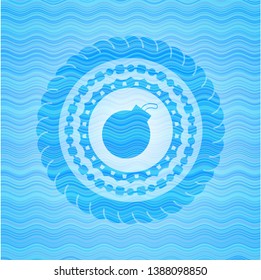 bomb icon inside water concept emblem.