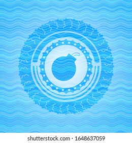 bomb icon inside water representation emblem background.