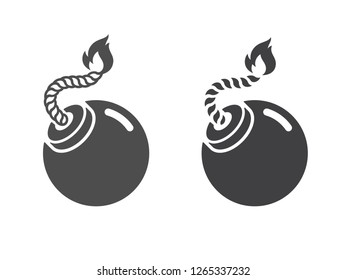 Bomb icon isolated on white background. Vector illustration