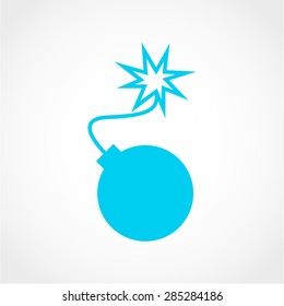 Bomb Icon Isolated on White Background