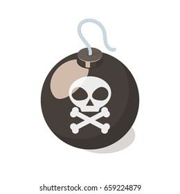 Bomb icon isolated on white background. Isometric vector illustration
