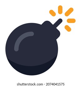 Icono de bomba aislado. Ilustración vectorial de la bomba. Estilo de caricatura. Símbolo de boom.