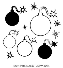 bomb icon, isolated vector illustration on a white background