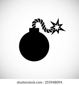 bomb icon, isolated vector illustration on a white background