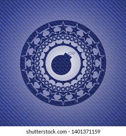 bomb icon with jean texture