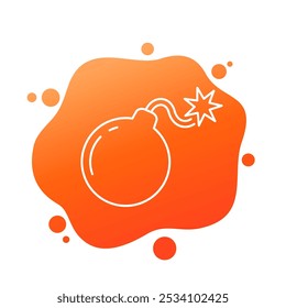 Ícone de bomba no design da linha