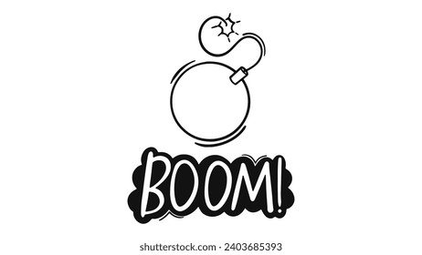 Bomb icon. Linear arrow symbol. Trendy flat design of explosion outline ui sign. Thin linear graphic pictogram for website, mobile application. Logo illustration.