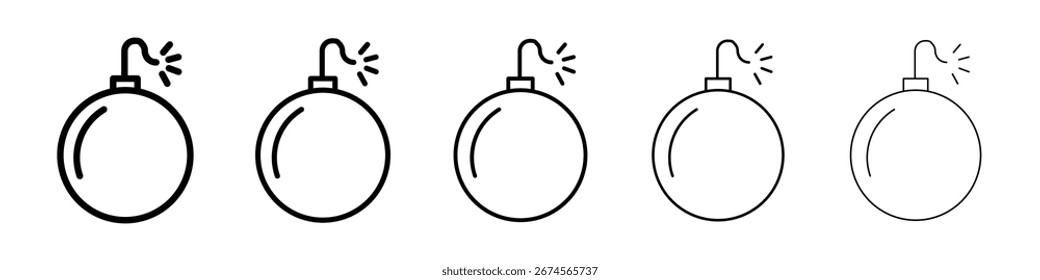 Logotipo do ícone de bomba na coleção de linhas de traçado