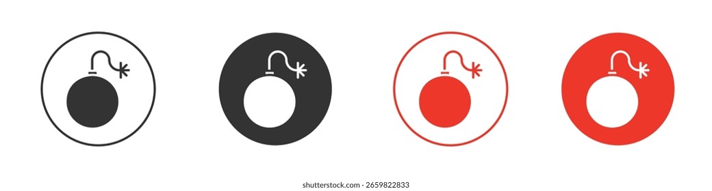 Bomb icon for logo, vector sign symbol for design