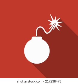 bomb icon with long shadow