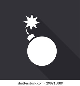 Bomb icon with a long shadow