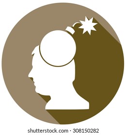 Bomb icon with a long shadow