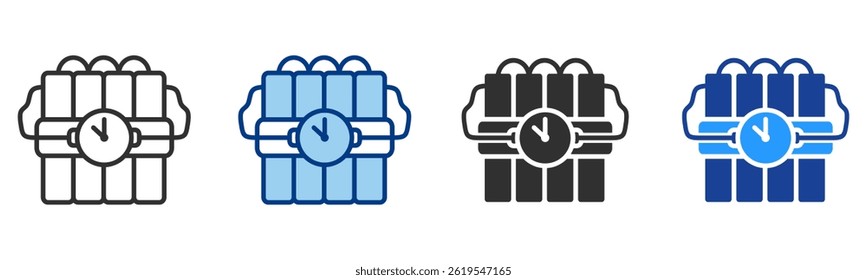 Icono de bomba Colección de Vector de estilo múltiple