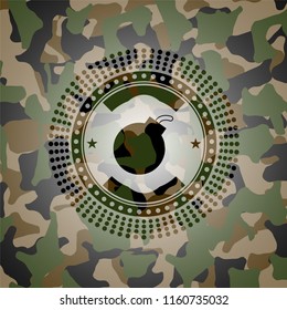 bomb icon on camo pattern