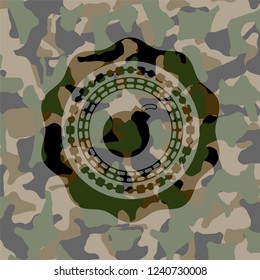 bomb icon on camo pattern