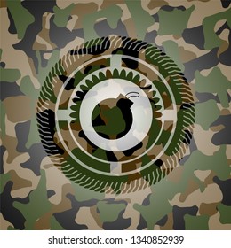 bomb icon on camo pattern