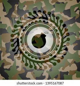 bomb icon on camo pattern