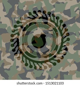 bomb icon on camo pattern