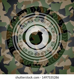 bomb icon on camo texture