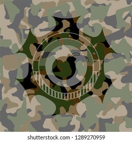 bomb icon on camouflage pattern