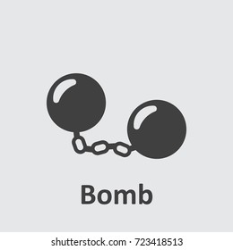 Bomb icon on the grey background.