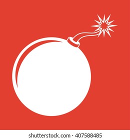 Bomb icon on red background.