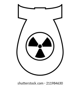 Bomb icon on white background. Vector illustration.
