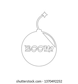 bomb icon. Outline, thin line icon for website design and development, app development