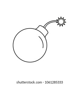 Bomb icon. Outline bomb vector icon for web design isolated on white background