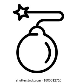 Bomb icon. Outline bomb vector icon for web design isolated on white background