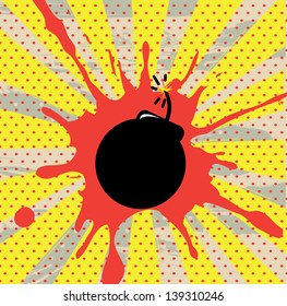 bomb icon over yellow background vector illustration