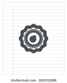 bomb icon with pencil strokes. Vector Illustration. Detailed. 