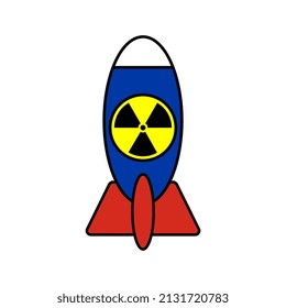 Bomb icon with Russia flag and bomb icon. Vector Illustration.