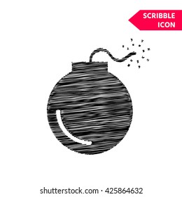 Bomb icon. Scribble icon for you design.