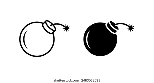 Bomb icon set. explosive Symbol.  wick spark sign. for mobile concept and web design. vector illustration on white background