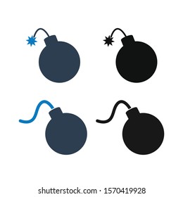 Bomb Icon Set. Flat style vector EPS.