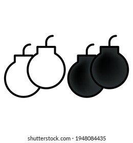 icono de bomba, icono de bomba activado para juego, varios tipos de icono de bomba