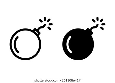 bomb icon set. suitable for various applications, including game design, web icons, and graphic elements