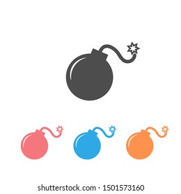 Bomb-Icon-Set, Vektorillustration-Illustration. Flaches Design. Vektorillustration-Bombe-Symbol einzeln auf weißem Hintergrund 