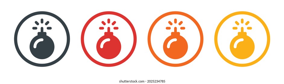 Bomb-Symbol-Set. Vektorgrafik.