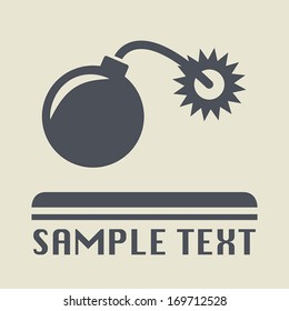 Bomb icon or sign, vector illustration