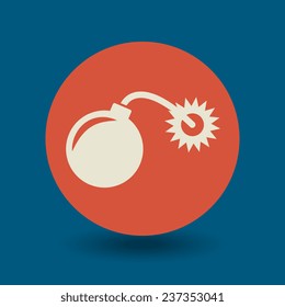 Bomb icon or sign, vector illustration