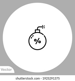 Vector de signo de icono de bomba,Símbolo, ilustración de logotipo para web y móvil