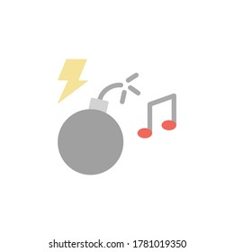 Bomb icon. Simple color vector elements of rock n roll icons for ui and ux, website or mobile application