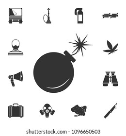 Bomb icon. Simple element illustration. Bomb symbol design from Crime collection set. Can be used for web and mobile on white background