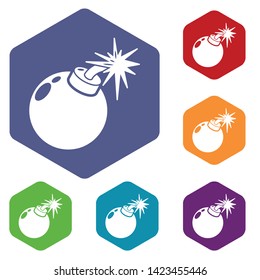 Bomb icon. Simple illustration of bomb vector icon for web