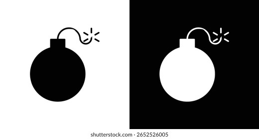 Bomb icon symbol collection. Flat vector stock illustration.