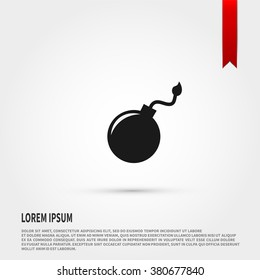 Bomb icon. Bomb symbol. Flat design style. Template for design.