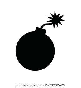 Symbol der Bombe, das explosiv, Gefahr, Gefahr, Warnung, Risiko, Alarm, Bedrohung, Detonation, Zerstörung, militärisches Konzept, Spielelement und explosives Cartoon-Design darstellt