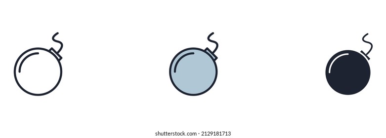 plantilla de símbolo de icono de bomba para el logotipo de colección de diseño gráfico y web ilustración vectorial